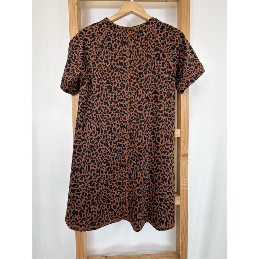 NWT New In Brown Black Cheetah Print Short Sleeve Knee Length Dress #1419 Size S - Picture 6 of 9